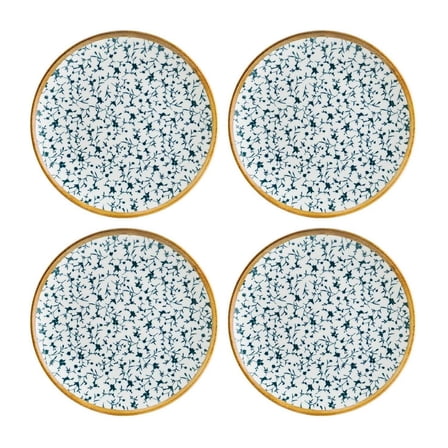 Calif dia.9" Round Decorated Porcelain Plate (Set of 4)