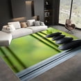 thumbnail image 2 of Living Room Area Rugs, Meditation Art Stone Bamboo Printed Design Carpet, Green Washable Rectangle Rug, Soft Short Pile Carpet For Bedroom Dining Room Non-Slip Rug, 2 of 7