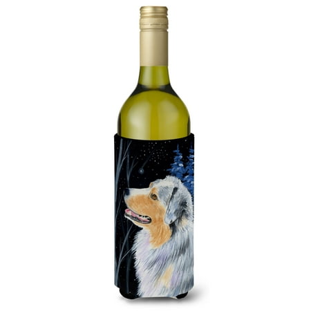 

Caroline s Treasures SS8382LITERK Starry Night Australian Shepherd Wine Bottle Hugger Wine Bottle multicolor