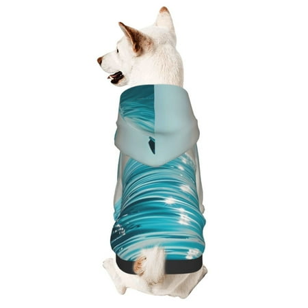 Haiem Turquoise Ocean Reflection for Winter Dog Hoodie Sweatshirts with Pockets Warm Dog Clothes for Small Dogs Chihuahua-Large