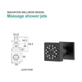 thumbnail image 3 of Square Shower Body Sprays Massage Nozzle Jet Massage Side Sprayer Spa 2-Function Wall Mount Jets Body Spray, 3 of 6