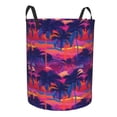 thumbnail image 2 of Balery Retro Palms Round Laundry Basket with Handles Waterproof Freestanding Laundry Hamper for Clothes Toys in the Dorm and Family-Medium, 2 of 8