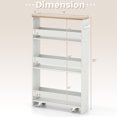 thumbnail image 3 of Costway Rolling Kitchen Slim Storage Cart Mobile Shelving Organizer w/ Handle, 3 of 10