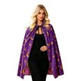 thumbnail image 3 of HOWPAY Halloween Capes For Adults Print Tie Front Hooded Cape Shawl Party Cloak Stage Cosplay Outfit For Holiday Masquerade Event Halloween Costumes One Size, 3 of 7