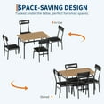 thumbnail image 4 of 5 Piece Dining Table Set for 4, Kitchen Table and Chairs Set with Heavy Duty Metal Frame & Cushioned Seats, Space-Saving Dinette Furniture for Small Space, Apartment, 4 of 8