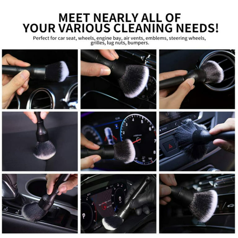 Kyoffiie Car Detailing Brush Ultra-Soft Detailing Brush Scratch-Free Cleaning  Brush Tools Automotive Detail Brush for Exterior Interior Panels Emblems  Badges Gauge Cluster Infotainment Screen 