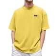 thumbnail image 3 of Black T Shirts for Men Tall 1/4 Short Sleeve Big and Tall Gym & Tennis Apparel Casual Stylish Gradient Boat Neck Summer Casual Vacation Basic Shirts, 3 of 5