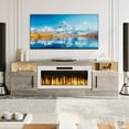 thumbnail image 2 of BOSSIN Fireplace TV Stand with 36 inch Fireplace Up to 90" TVs,LED Light Entertainment Center with Highlight Storage Cabinet for living room, 2 of 7