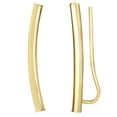 thumbnail image 1 of 14k Yellow Gold Shinny Round Tube Curved Climber Earrings, 1 of 1