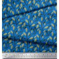thumbnail image 2 of Soimoi Blue Poly Georgette Fabric Leaves & Clover Floral Decor Fabric Printed Yard 52 Inch Wide, 2 of 5