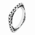 thumbnail image 3 of Solid 925 Sterling Silver Stackable Vintage Antiqued Square Ring Eternity Band Size 8, 3 of 5