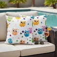 thumbnail image 2 of Outdoor Pillow Cover Cartoon Owl Set of 2 Waterproof Throw Pillowcases Hand Drawn Decorative Patio Furniture Pillows for Couch Garden Indoor & Outdoor Use, 2 of 9