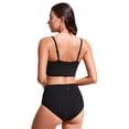 thumbnail image 2 of Top de Bikini CRZ YOGA Escote en V con Relleno Ajustable Negro Talla S, 2 of 7
