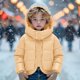 thumbnail image 1 of Parkas de manga larga para otoño e invierno para niños, de color liso, falsas, de dos piezas, de manga larga, con capucha, gruesas, cálidas, acolchadas, bonitas, informales, acolchadas, para niños y n, 1 of 9