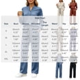 thumbnail image 4 of Plus Size Matching Sets Solid Color Henley Neck Button Top & Drawstring High Waist Wide Leg Pants with Pockets Fall Daily Wear, 4 of 8