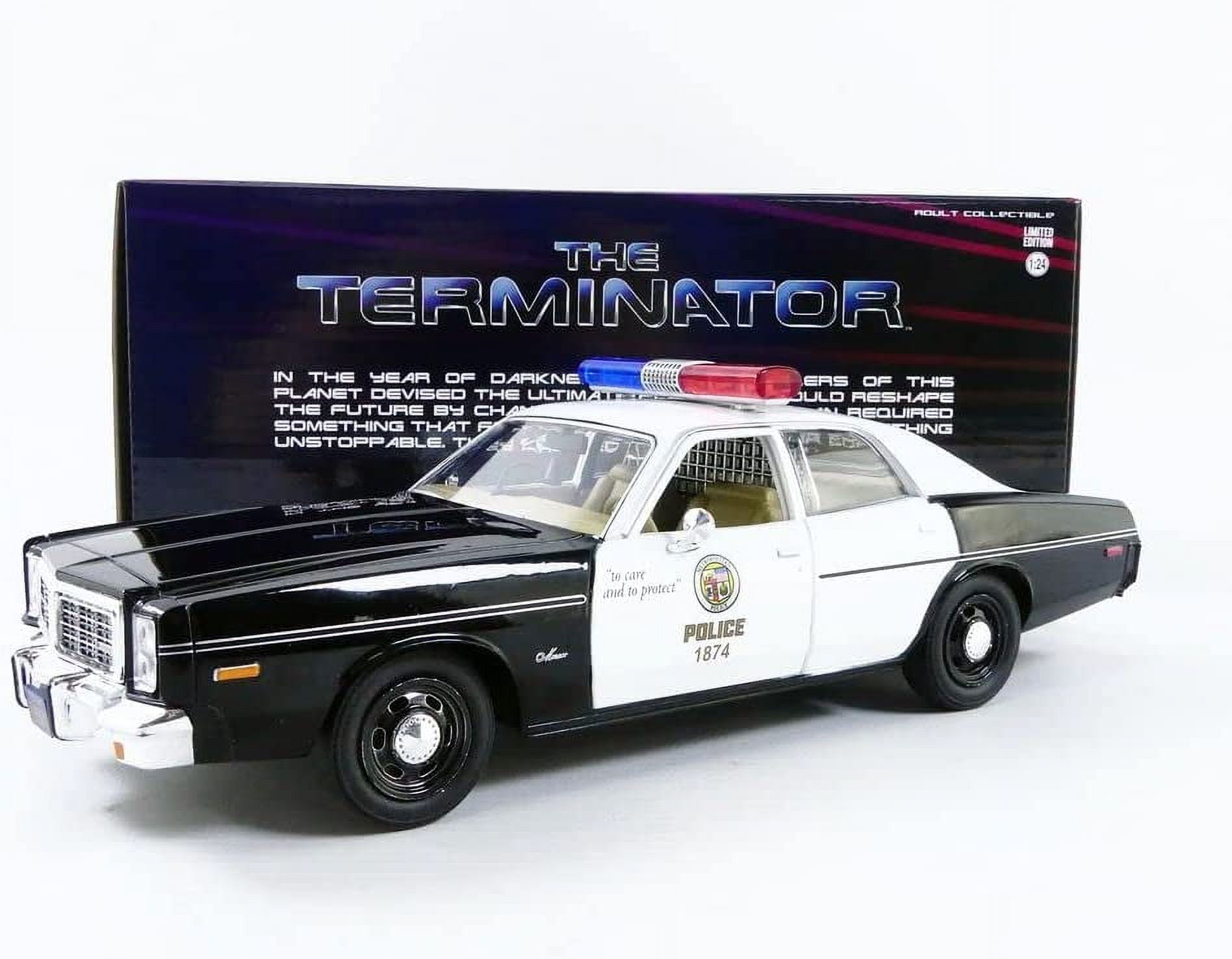 1977 Dodge Monaco Metropolitan Police Black and White The Terminator (1984)  Movie 1/24 Diecast Model Car by Greenlight