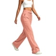 thumbnail image 7 of ClodeEU Women's Wide Waistband Drawstring Wide Leg Sweatpants,Casual Loose Trousers with Pockets Orange,Women's Plus XXXL, 7 of 7