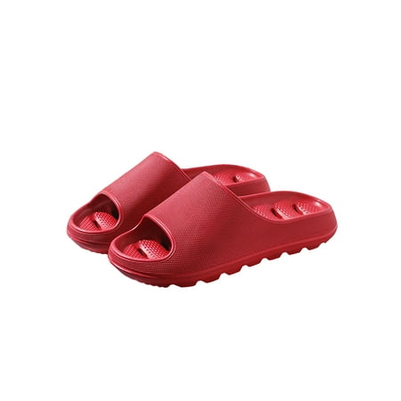 

UKAP Unisex Slide Sandals Slip On Slides Beach Shower Slippers Lightweight Summer Women Men Platform EVA Red 11-11.5 women/9-10 men