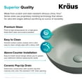 thumbnail image 6 of KRAUS Viva Round Gray Porcelain Ceramic Vessel Bathroom Sink with Pop-Up Drain, 16 1/2 in. D x 5 1/2 in. H, 6 of 16