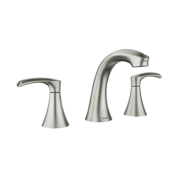 Moen Graeden 84138SRN Spot Resist Brushed Nickel 2-Handle 8-in Widespread WaterSense Bathroom Sink Faucet with Drain