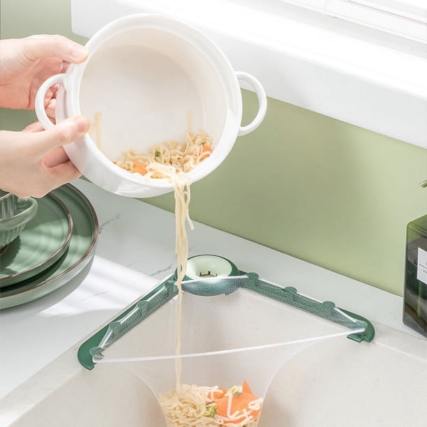 2 coladores de escalera triangulares para fregadero de cocina amarillos