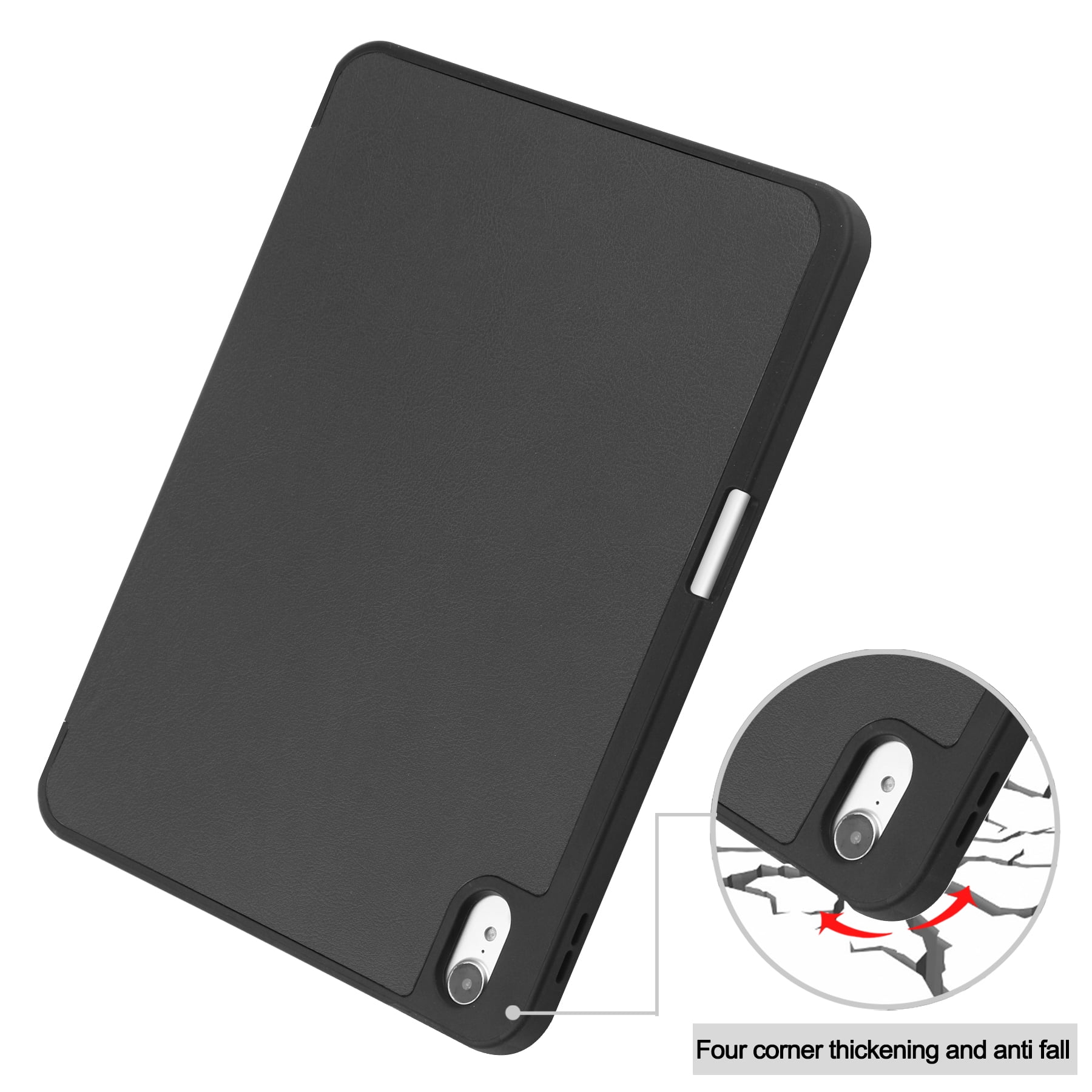 Feishell Fit for Apple iPad 10th Gen 10.9 inch 2022 Smart Case, Built-in Pencil Holder,Auto Sleep/Wake,Luxury PU Leather Magnetic Flip Tri-fold Stand Slim Thin Protective Cover,Black
