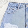 thumbnail image 6 of TOWED22 Girls Ripped Jean Shorts Summer Straight Leg Denim High Waisted Denim Shorts(Light Blue,8-9 Y), 6 of 9