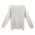thumbnail image 4 of NAMTYQX Sweaters for Women Casual Coloured Knitted Long Sleeve Womens Pullover Sweaters Warm V Neck Loose White Size M, 4 of 5