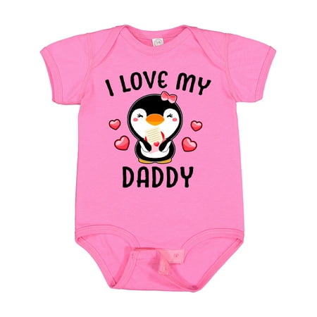 

Inktastic I Love My Daddy with Cute Penguin and Hearts Gift Baby Girl Bodysuit