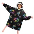 thumbnail image 4 of Game Controller Black Pattern Lamb Fleece Blanket Hoodies for Teens ,Teens Oversize Sherpa Wearable Hooded Blanket Sweatshirt with Super Pockets, 4 of 6