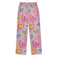 thumbnail image 2 of Heart Pattern Pajama Pants Soft Lightweight Lounge Pants Bottoms Sleep Pants Warm Comfy, 2 of 9