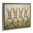 thumbnail image 3 of Stupell Industries Four Bunnies in Flowers Brown Framed Floater Canvas Wall Art, design by Petal Prints Design, 3 of 9