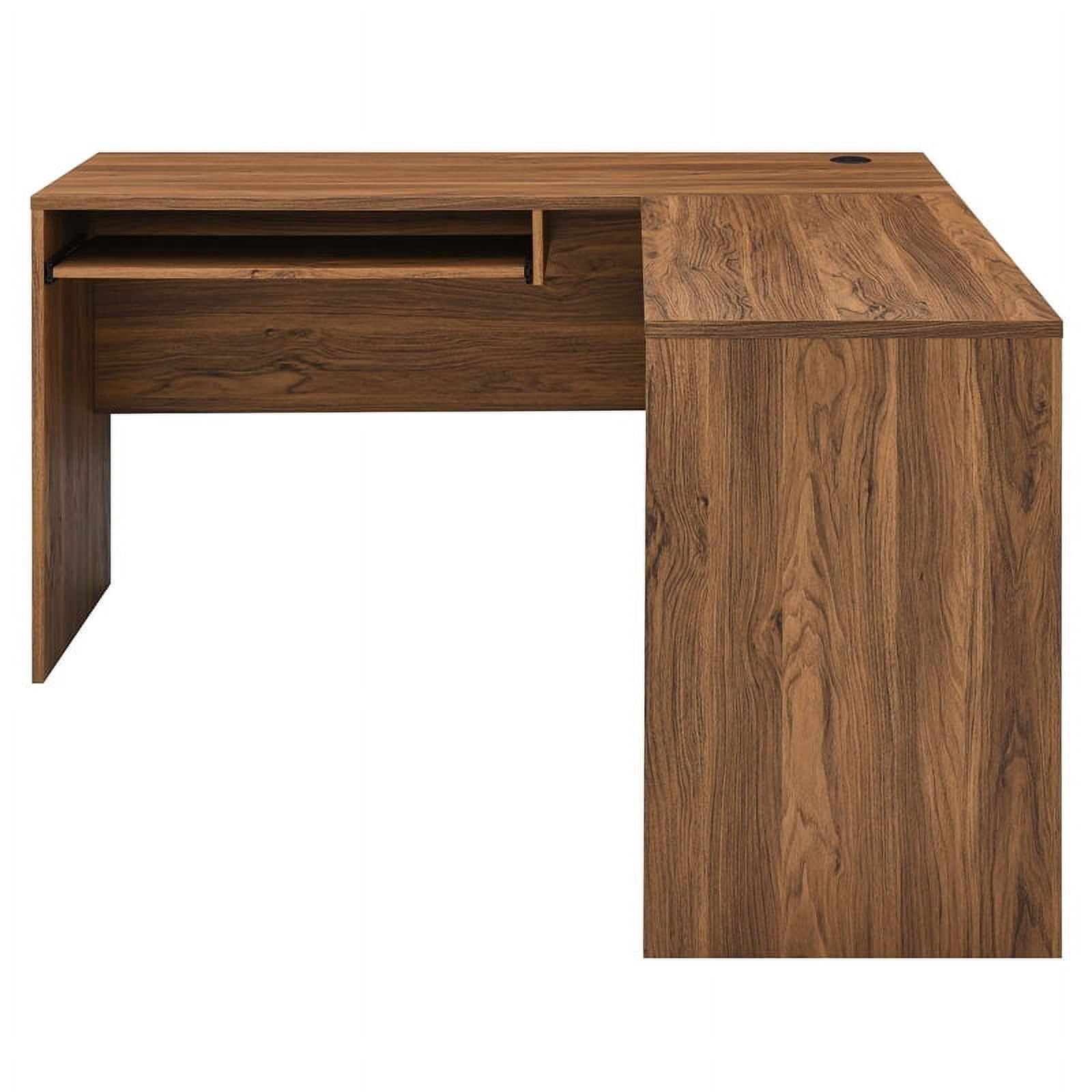 Modway Venture Modern MDF Wood L-Shaped Office Desk in Walnut