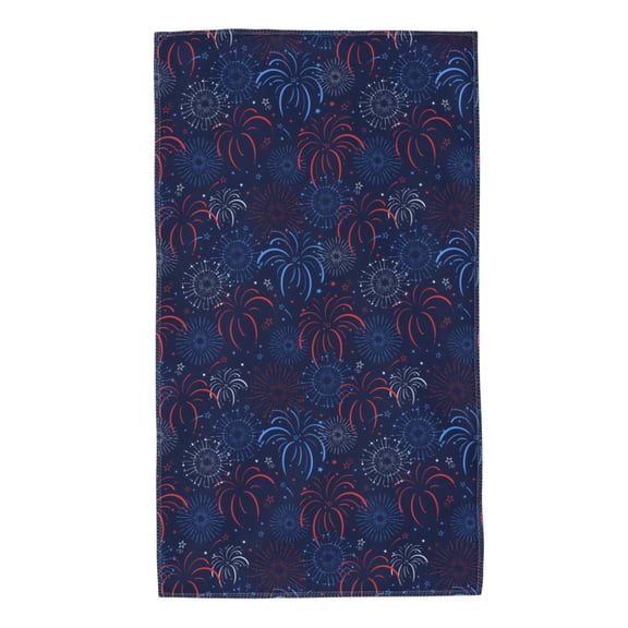 Honeii Firework Print Quick-Dry Microfiber Towel, Shower Towel 27.5x16in,Absorbent Bathroom Towel for Beach, Pool, and Travel
