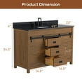 thumbnail image 4 of Deluxe Living 48" Bathroom Vanity with Marble Top, Fully-Assembled vanity with Ceramic Sink,Solid Wood Frame,Brown Oak, 4 of 8