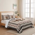 thumbnail image 5 of King Quilt Set 96''x106'', Farmhouse Lightweight Bedspread Coverlet Set with 2 Pillow Shams, Country Star Berry Plaid Lodge Grey Brown Breathable All Season Quilt Bedding for Bedroom/Guest Room, 5 of 9