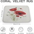 thumbnail image 3 of Front Door Mat - Indoor Outdoor Floor Doormat Entryway Welcome Mats - Entrance Shoe Scraper, Entry Inside Outside Garage,Coral Velvet Doormat, Poppy, Flower Printed, 20"x32", 3 of 8