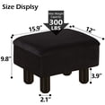 thumbnail image 4 of IVV Black Linen Upholstered Ottoman with Storage, Modern Multifunctional Low Footrest Side Table with Flip Tray and Solid Wood Legs, 15.9"L x 12"W x 9.8"H, 4 of 5
