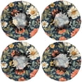 thumbnail image 2 of Shower Caps,Pioneer Flower Floral Print Pattern Waterproof Shower Cap for Women 4 Pieces,Double Reusable Hair Cover for Shower PEVA Elastic Stretch Hem, 2 of 7