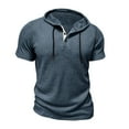 thumbnail image 7 of fatyb Men's Short Sleeve Hoodie Casual Drawstring Hooded T-Shirts Summer Pullover Sweatshirts for Men, 7 of 7