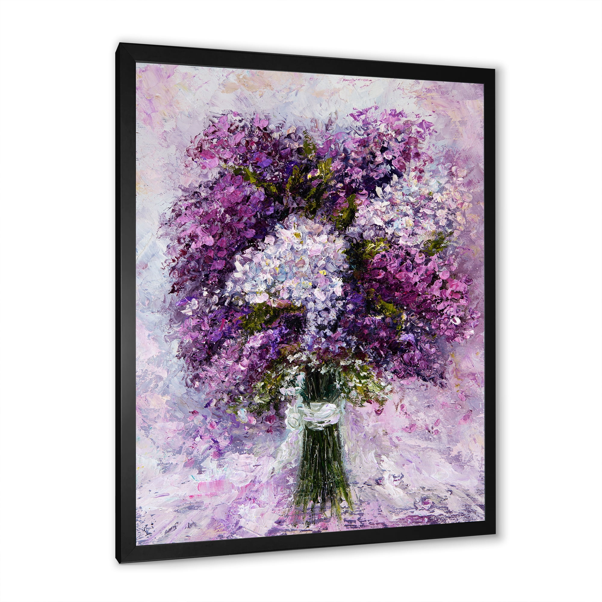 Designart 'Purple Hyacinth Flowers Bouquet' Traditional Framed Art Print