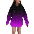 thumbnail image 2 of Auroural Toddler Girls 3T to 4T Outfits Girls Winter Gradient Printing Long Adding Velvet Casual And Comfortable Long Sleeve Hoodie for Kids Girls Clothes Girls Hoodies, 2 of 6