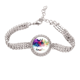 thumbnail image 1 of Houston Estados Unidos Ciudad acuarela Pulsera de tobillera de cadena de tenis, joyería de diamantes, 1 of 3