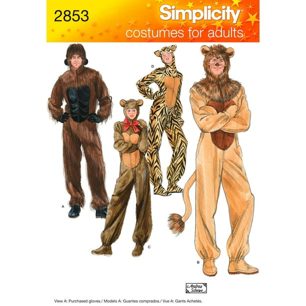Simplicity Costumes Adultes-XS, S, M, L, XL