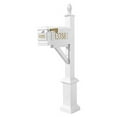 thumbnail image 2 of QualArc WPD-SB1-S3-LM-3P-WHT Westhaven System with Lewiston Mailbox, 3 Cast Plates Square Base & Pineapple Finial - White, 2 of 4