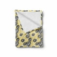 thumbnail image 2 of Yellow and Black Soft Flannel Fleece Throw Blanket, Foliage Leaves Pattern Bicolor Exotic Nature Design Spring Season, Cozy Plush for Indoor and Outdoor Use, 50" x 60", Yellow and Black, by Ambesonne, 2 of 6