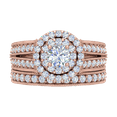 thumbnail image 3 of 1 1/2 Carat Diamond Bridal Ring Band Set in 14K Rose Gold (Ring Size 7), 3 of 4