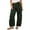 DarkGreen, variant on Women's Corduroy Barrel Jeans Casual Wide Leg Mid Rise Elastic Waist Baggy Pants with Pockets