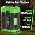 thumbnail image 2 of Batería de repuesto Fhybat BA5600T de 56 V, 10 Ah, para herramientas EGO, 2 of 7