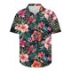 thumbnail image 3 of Camisas de Manga Larga para Hombres Moda Casual Floral Estampado Hawaiano Solapa Botón Superior, Ligero para Primavera Verano, 3 of 8